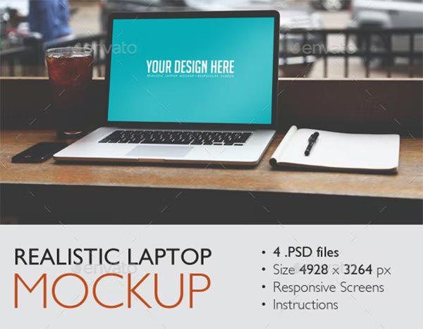 Realistic Laptop Mockup
