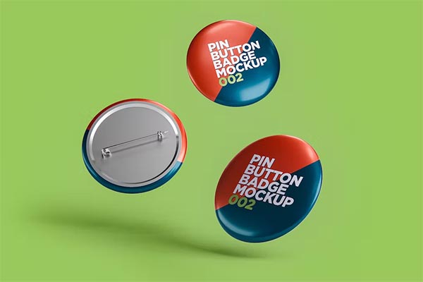 Pin Button Badge Mockups PSD Template