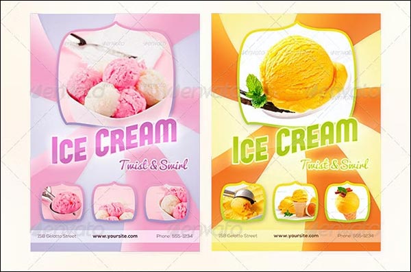 Ice Cream Twist Flyer and Menu Template