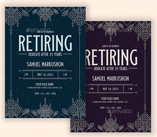 Classic Vintage Retirement Party Invitation