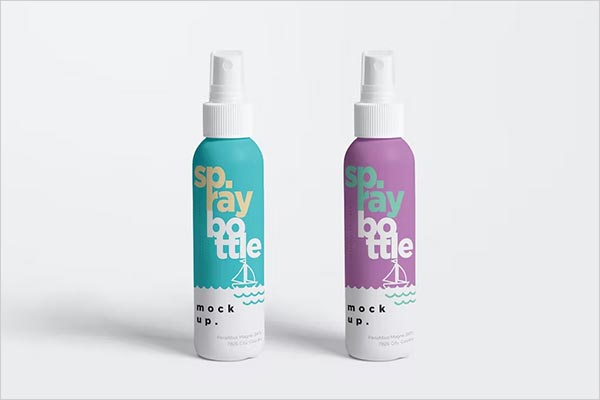 Plastic Spray Bottles Mockup