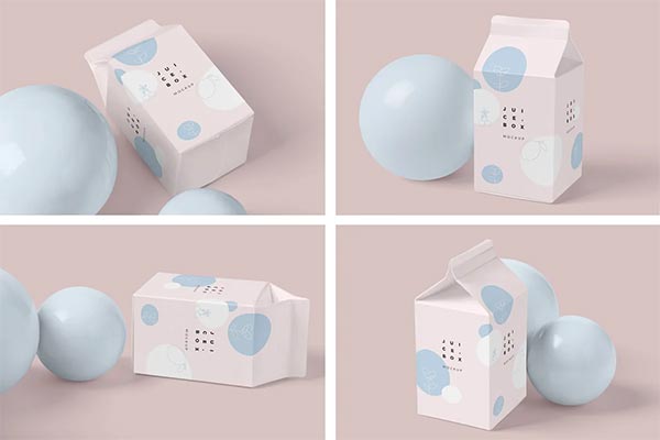 Juiceor Milk Packaging Box Mockups