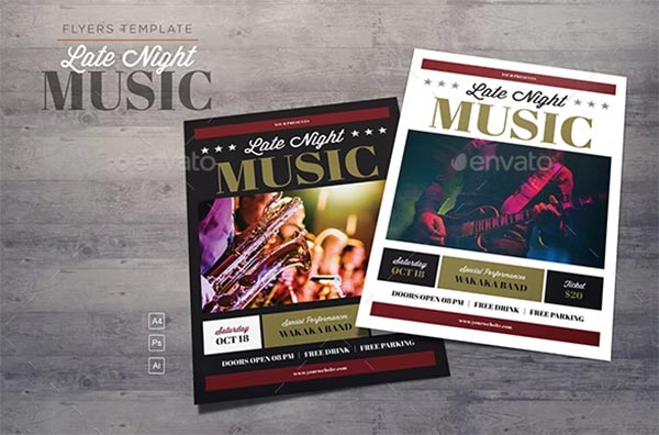 Late Night Music Flyers Template