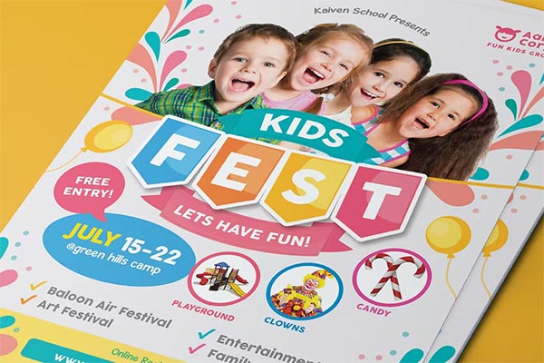Kids Festival PSD Flyer Template