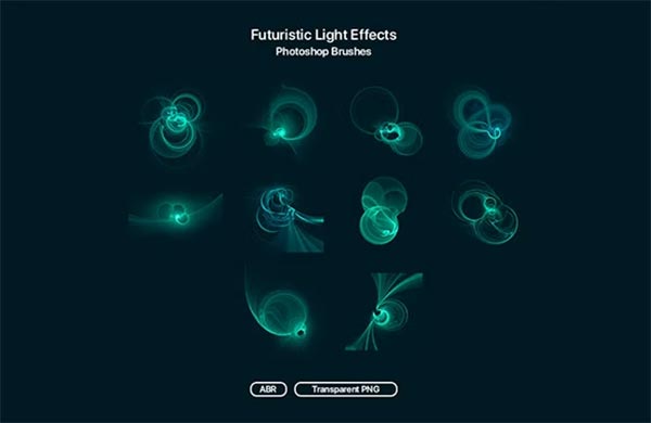 Futuristic Light Effects Photoshop Brushes