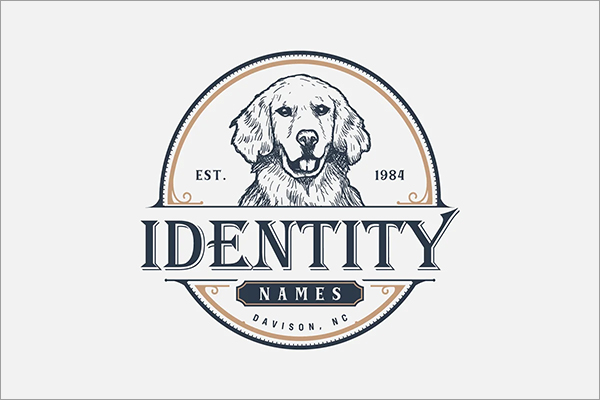 Dog Classic Emblem Pet Logo