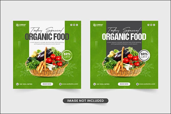 Organic Food Menu Social Media Post Flyer