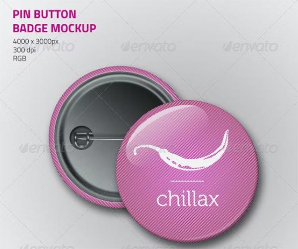 Pin Button Badge Mockup Template
