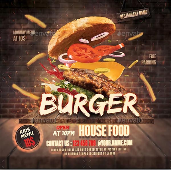 Burger Food Flyer Templates