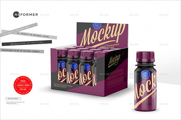 Sport Nutrition Bottles Display Box Poster Mockup