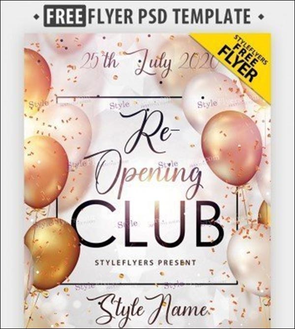 Night Club FREE Opening PSD Flyer Template