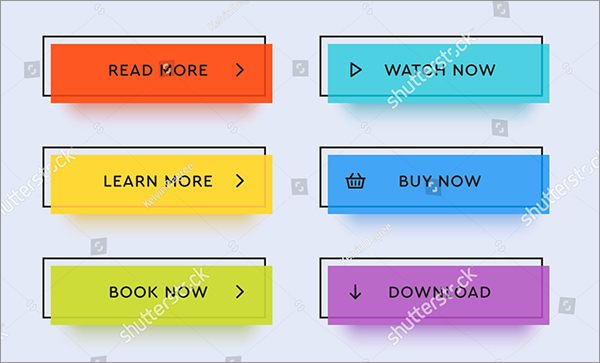 Vector Modern Trendy Flat Buttons