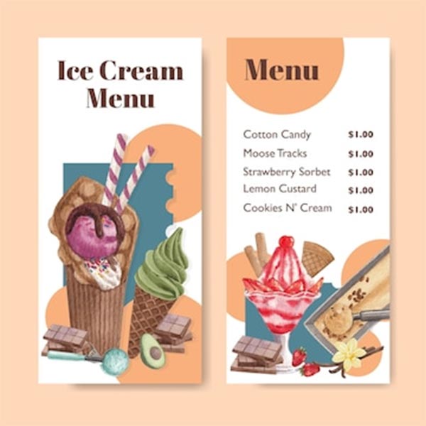 Free PSD Ice Cream Menu Restaurant Template
