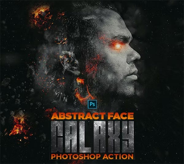 Galaxy Abstract Face Photoshop Actions