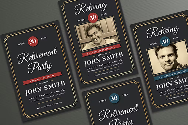 Retirement Invitation & Flyer PSD Templates