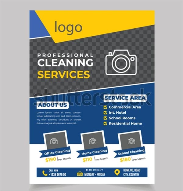 Cleaning Service Editable Vector Flyer Template