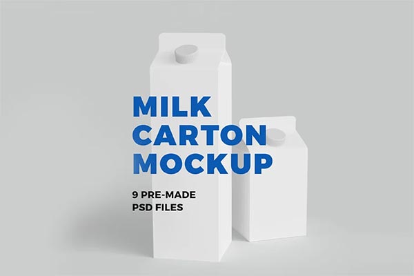 Compatible Milk Carton Mock-up Template