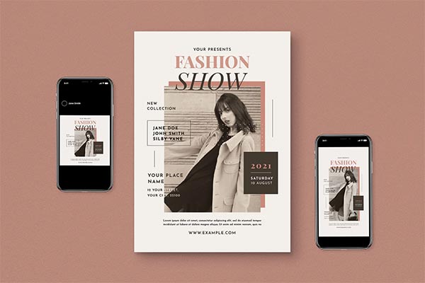 Fashion Show Flyer Set Template