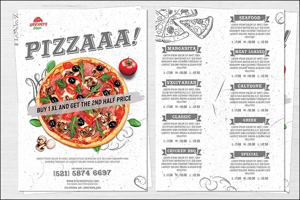 Pizza Flyer Menu Templates
