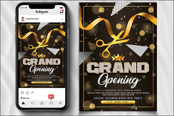 Grand Opening Event Flyer Templat PSD