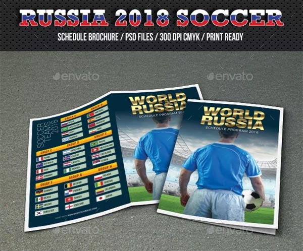 World Soccer Cup Russia Brochure Template