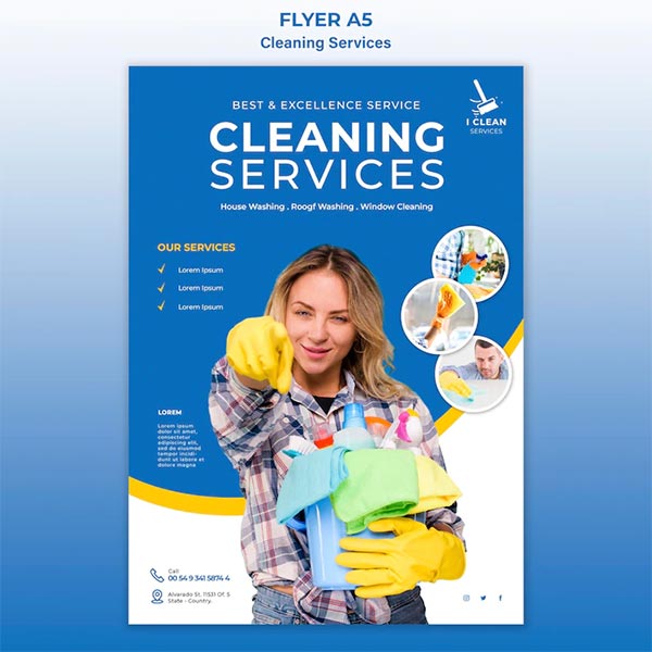 Cleaning Service Free PSD Flyer Template