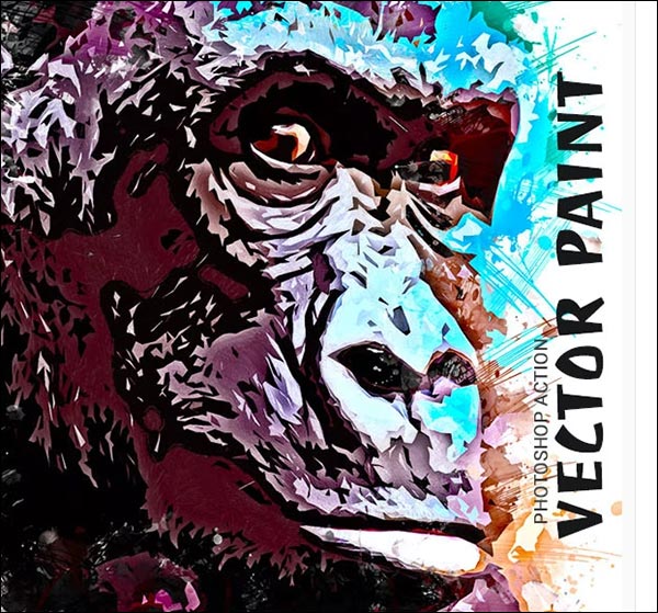 Vector Paint  ABR, Photoshop, ATN Action