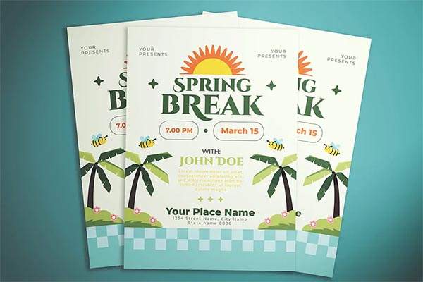 Spring Break Vector Flyer