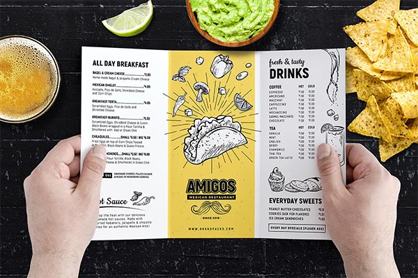 Tri-Fold Mexican Menu Template Tri-Fold Mexican Menu Template