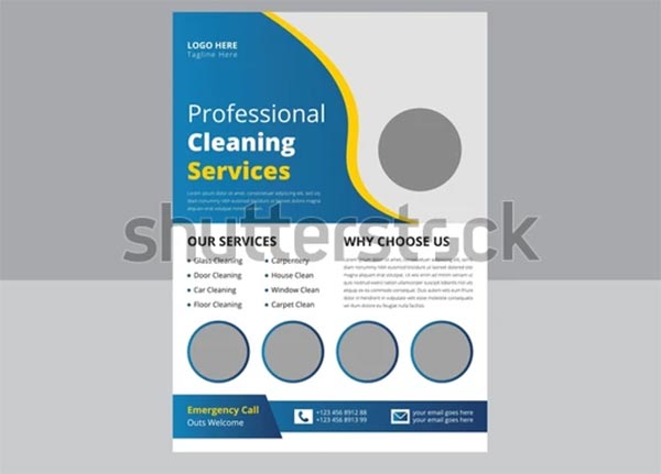 Professional Cleaning Services Vector Flyer