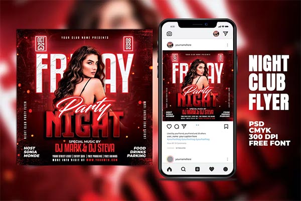 Night Club Event Print Flyer Templates