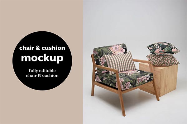Chair with Cushions Mockup