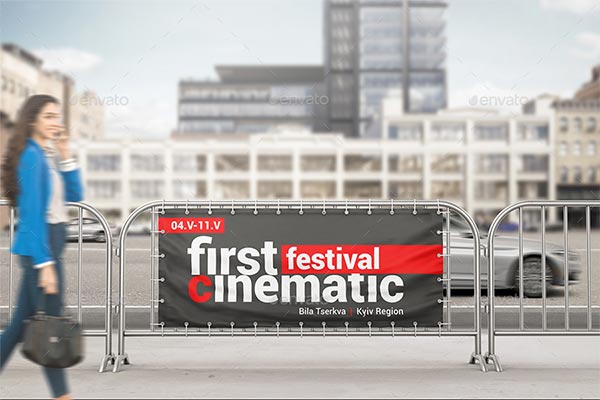 Barrier Banner Mockup Template
