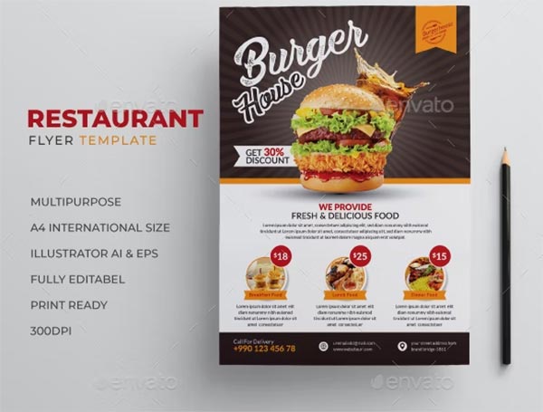 Food Flyer & Restaurant Burger Flyer