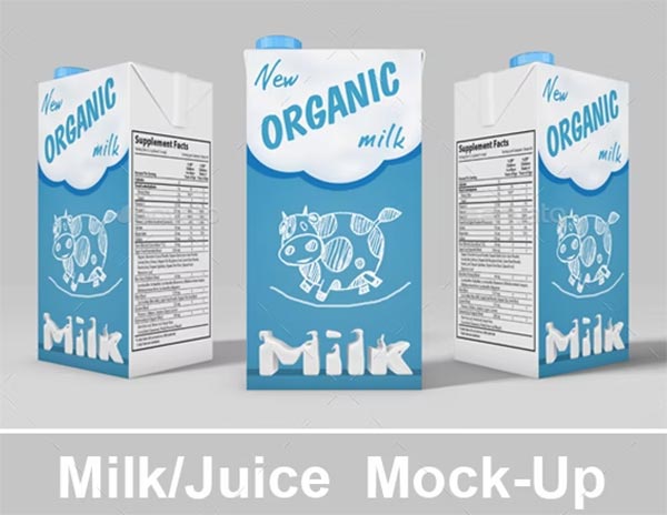 Milk or Juice Mockup Template