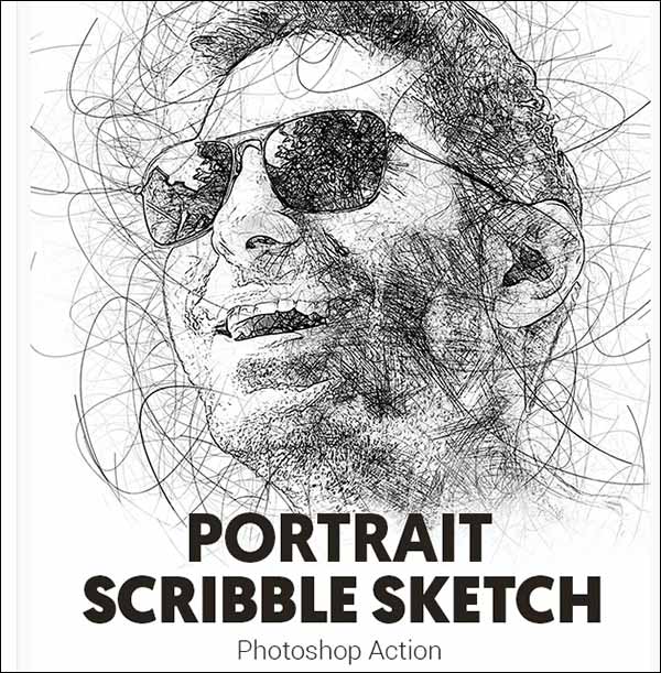 Portrait Scribble Sketch Art Photoshop Action