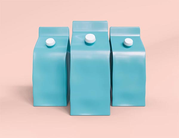 Free Milk carton Mockup Template
