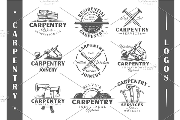 Modern Carpentry Logos Template