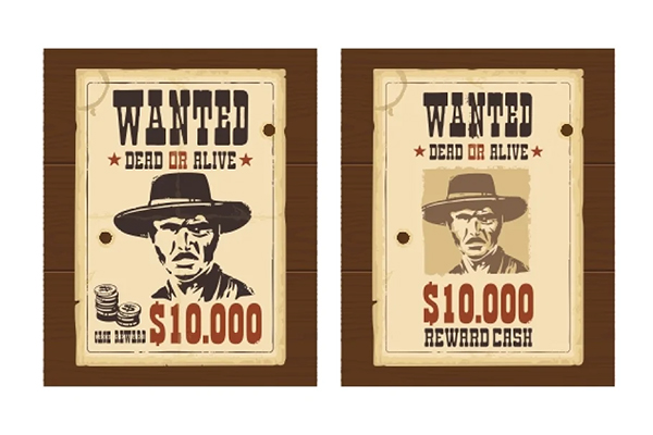 Western Retro Wanted Poster Template Western Retro Wanted Poster Template