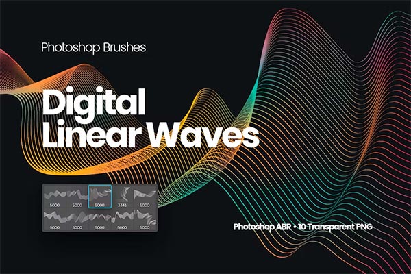 Digital Linear Waves PSD Brushes