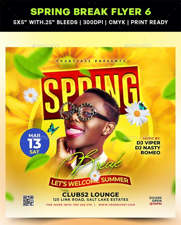 Spring Break Flyer Print Design
