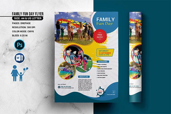 Family Fun Day Print Flyer Template