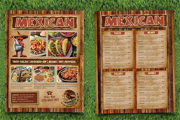 Mexican Food Menu Flyer Design Template Mexican Food Menu Flyer Design Template