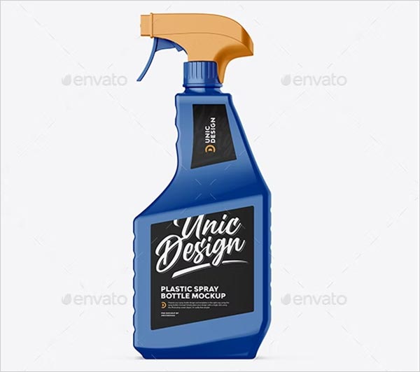 White Spray Bottle Mockup White Background