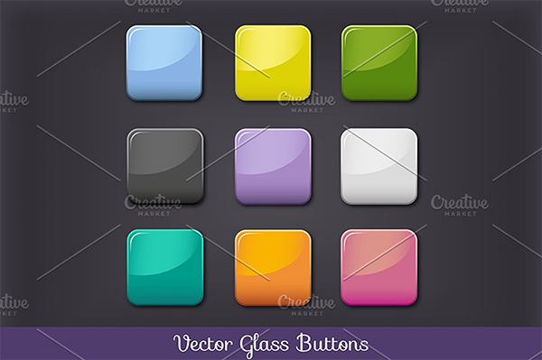 Vector Glass Web Buttons
