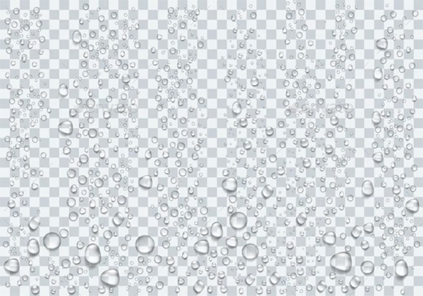 Realistic Raindrops Transparent Background