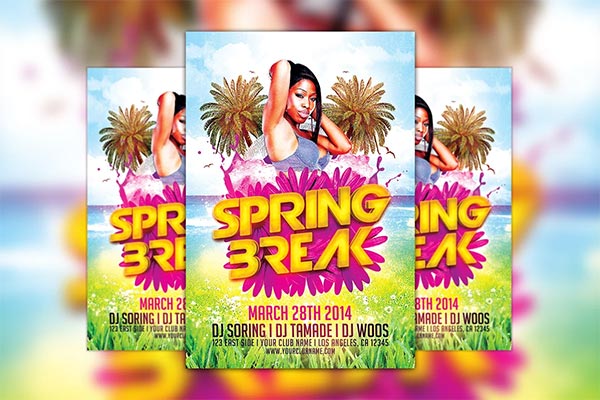 Spring Break Flyer PSD Template