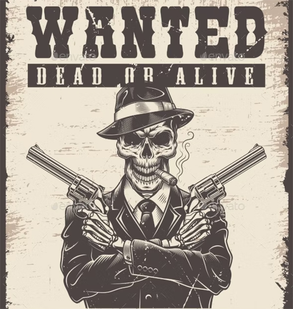 Wanted Vintage Poster Template