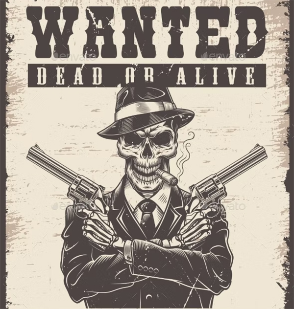 Wanted Vintage Poster Template Wanted Vintage Poster Template