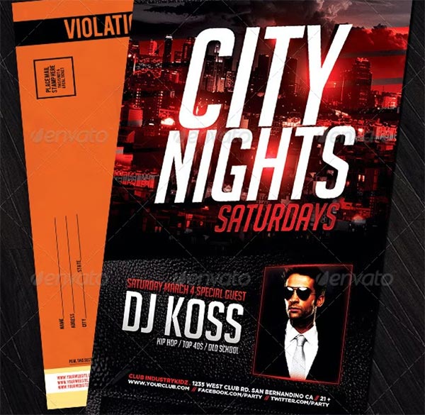Late Night Parking Ticket Flyer Template